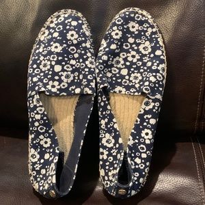 Tory Burch Flowered Navy Espadrille Women